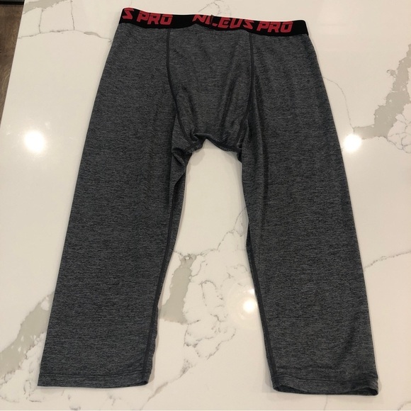 Neleus Pro Gray Compression Pants Shorts Athletic Sports Running Size L - Picture 3 of 6